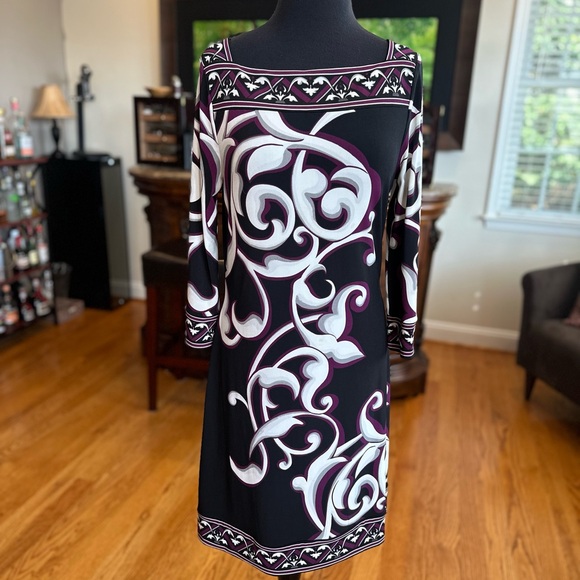 WHBM Black Print Dress - Picture 1 of 7